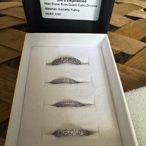 Elegant Silver Hematite Plated Rings